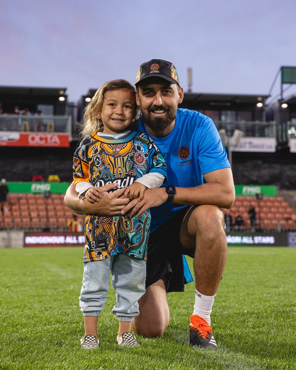 Jordan Papa on the field with the Indigenous All Stars